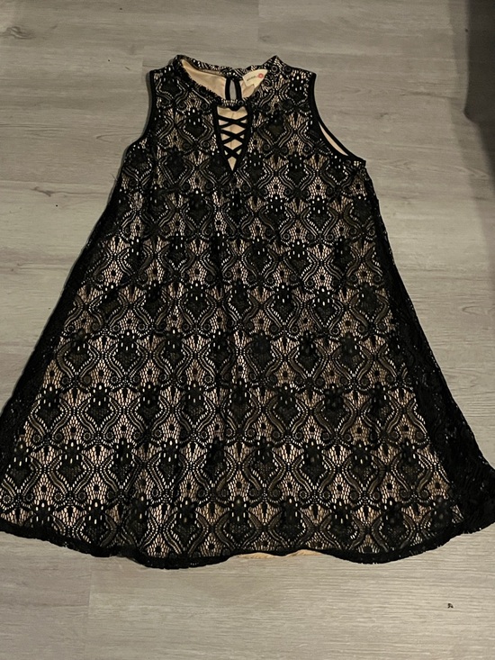 Wishful Park Dresses & Skirts - Sleeveless Black Lace Overlay A-Line Dress with Nude Lining